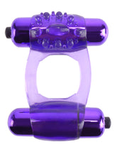 Fantasy Duo Vibrating Cock Ring in Purple for Couples Fun Cock Rings Vibrating